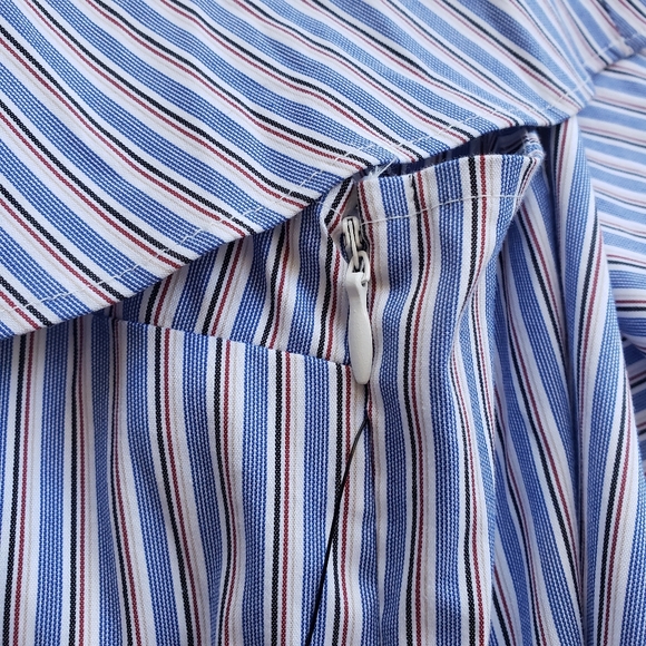 Bar III Blue Stripe One Shoulder Ruffle Dress XXL - Picture 5 of 8